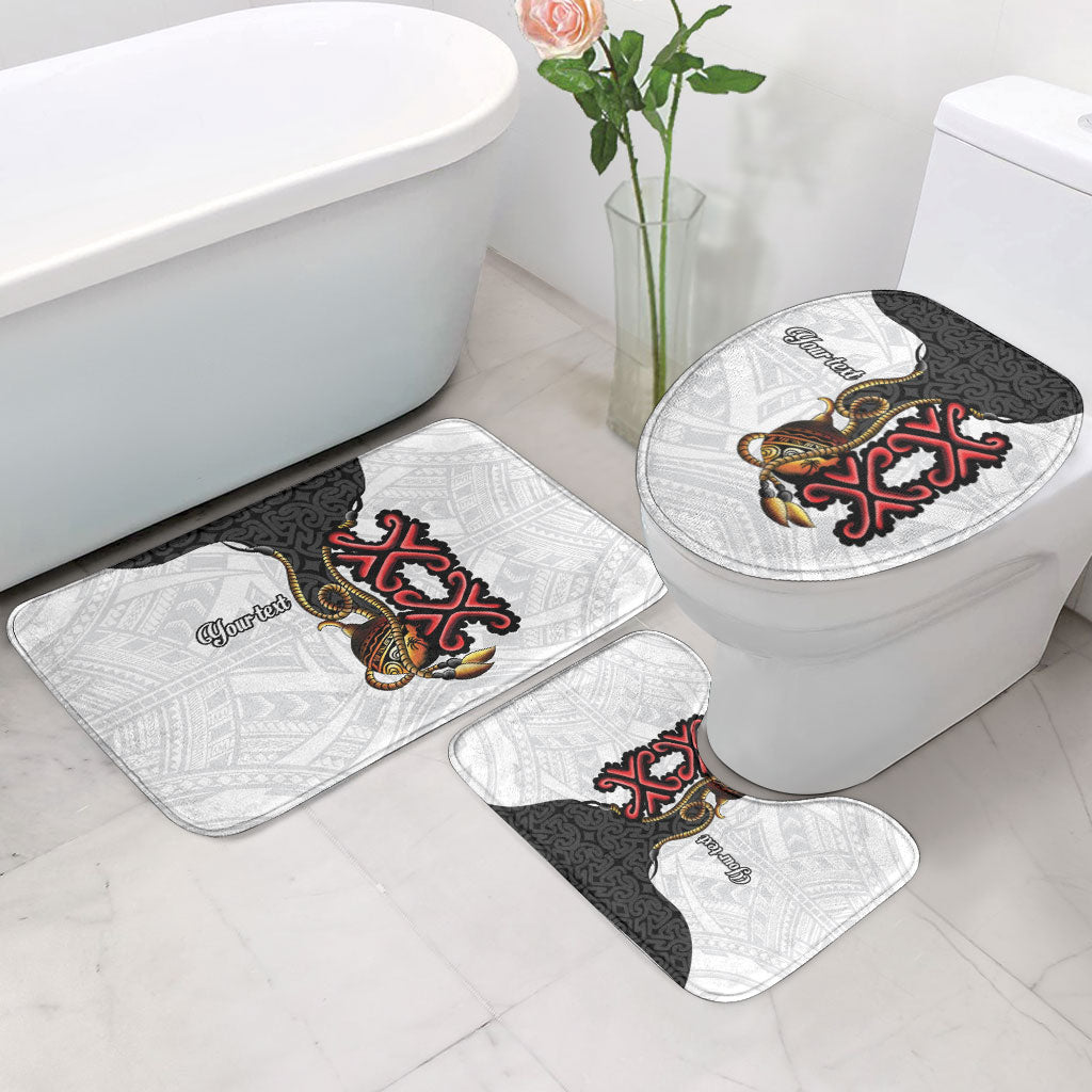 Personalised Papua New Guinea Oro Necklace Bathroom Set Black Melanesia Traditional Pattern