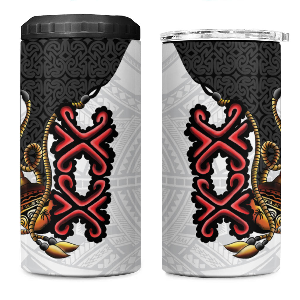 Personalised Papua New Guinea Oro Necklace 4 in 1 Can Cooler Tumbler Black Melanesia Traditional Pattern LT9 One Size: 16 oz Black - Polynesian Pride