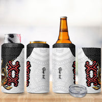 Personalised Papua New Guinea Oro Necklace 4 in 1 Can Cooler Tumbler Black Melanesia Traditional Pattern LT9 - Polynesian Pride