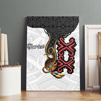 Personalised Papua New Guinea Oro Necklace Canvas Wall Art Black Melanesia Traditional Pattern