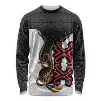 Personalised Papua New Guinea Oro Necklace Long Sleeve Shirt Black Melanesia Traditional Pattern