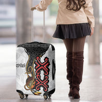 Personalised Papua New Guinea Oro Necklace Luggage Cover Black Melanesia Traditional Pattern