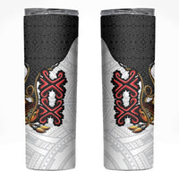 Personalised Papua New Guinea Oro Necklace Skinny Tumbler Black Melanesia Traditional Pattern