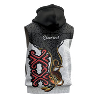 Personalised Papua New Guinea Oro Necklace Sleeveless Hoodie Black Melanesia Traditional Pattern