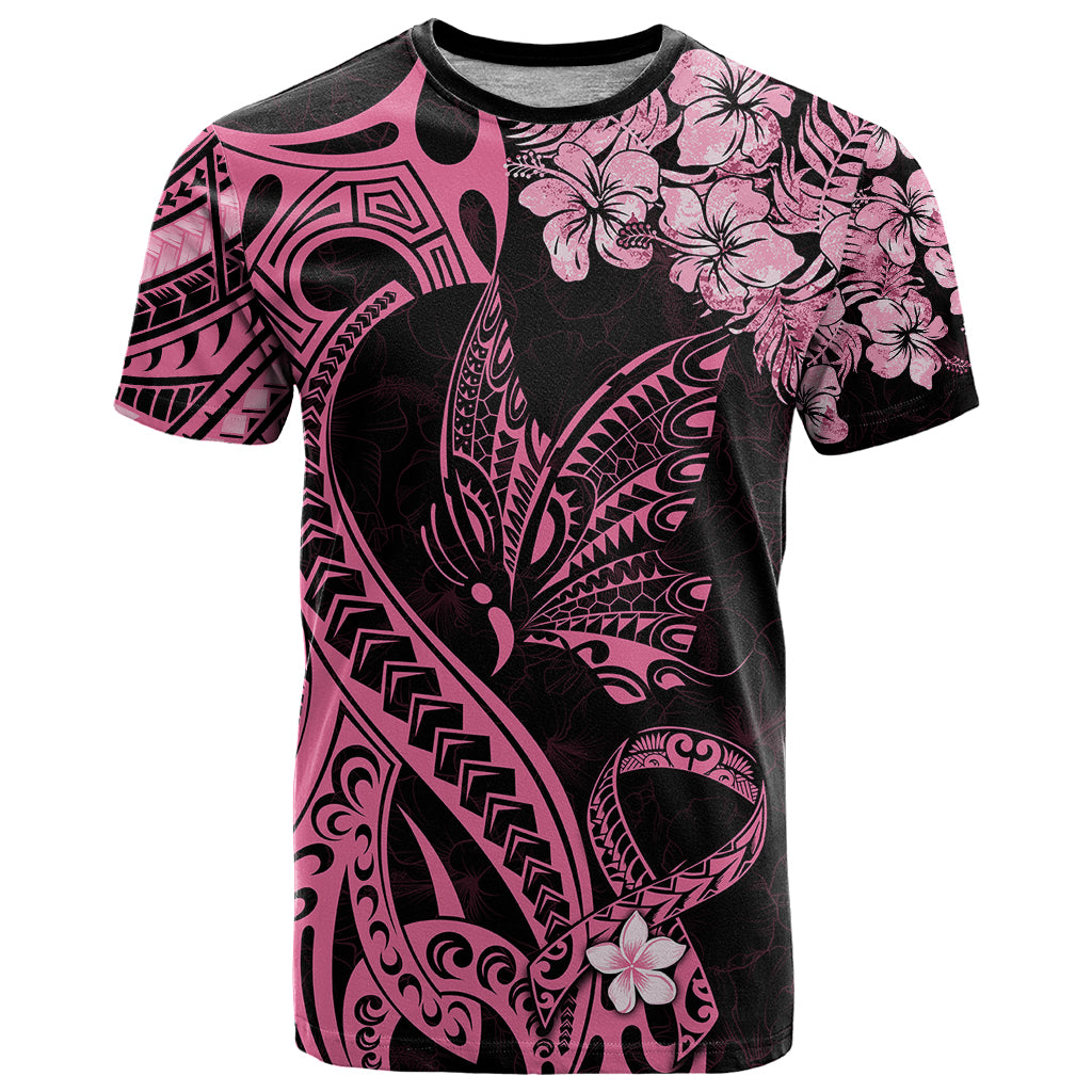 Polynesian Floral Butterfly T Shirt Breast Cancer Pink Ribbon LT9 Pink - Polynesian Pride