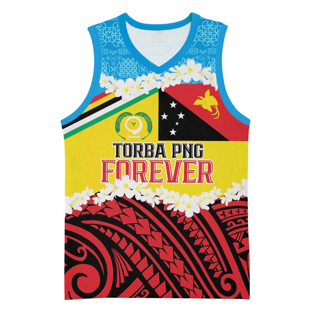 Personalised Torba PNG Forever Basketball Jersey Polynesian Sand Art - Polynesian Pride