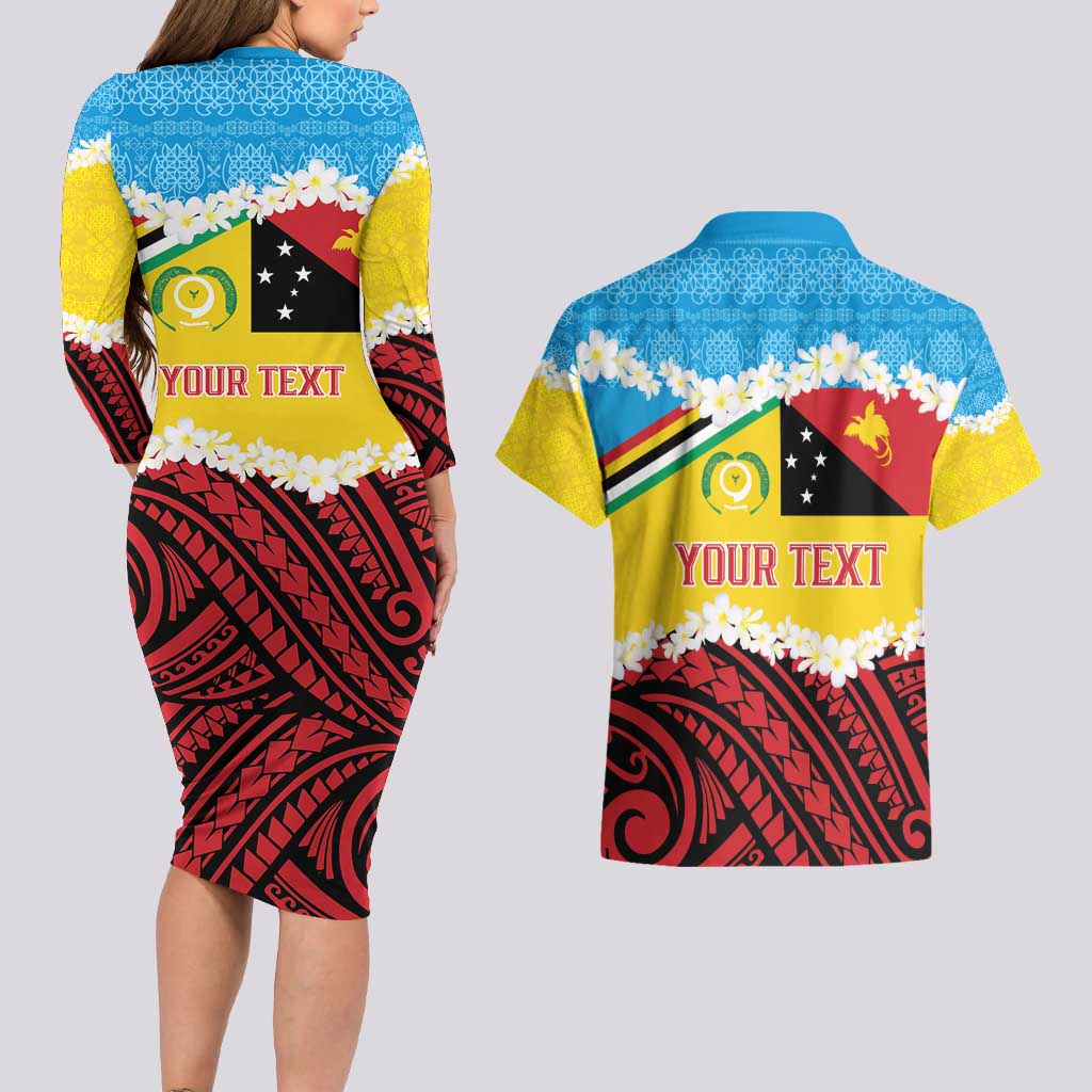 Personalised Torba PNG Forever Couples Matching Long Sleeve Bodycon Dress and Hawaiian Shirt Polynesian Sand Art - Polynesian Pride