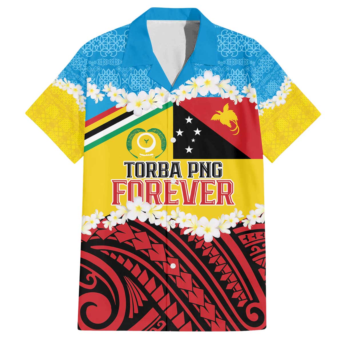 Personalised Torba PNG Forever Family Matching Off The Shoulder Long Sleeve Dress and Hawaiian Shirt Polynesian Sand Art - Polynesian Pride