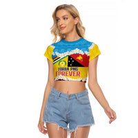 Personalised Torba PNG Forever Raglan Cropped T Shirt Polynesian Sand Art - Polynesian Pride