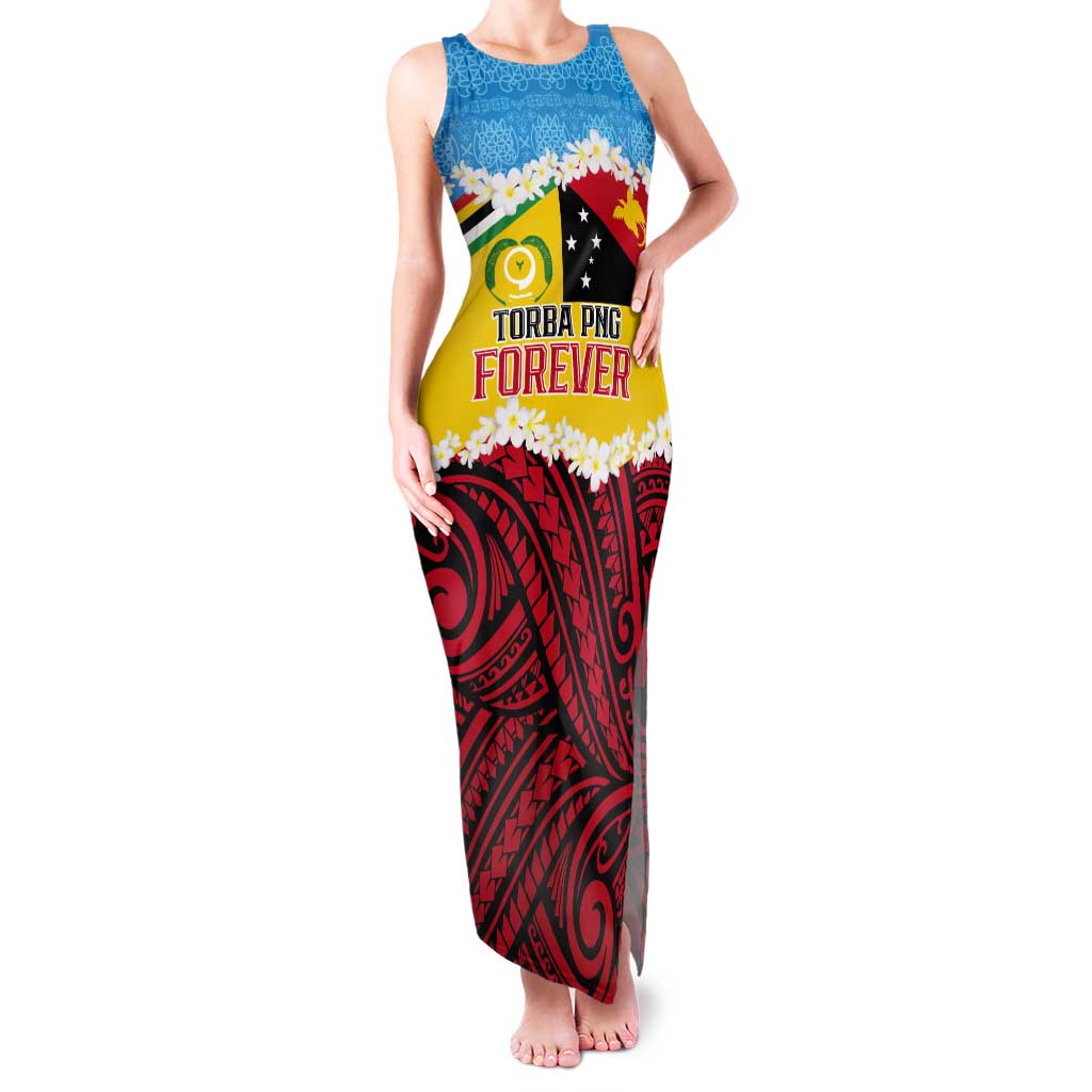 Personalised Torba PNG Forever Tank Maxi Dress Polynesian Sand Art - Polynesian Pride
