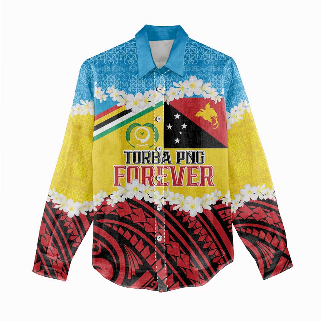 Personalised Torba PNG Forever Women Casual Shirt Polynesian Sand Art - Polynesian Pride