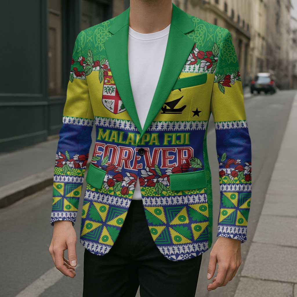 Personalised Malampa Fiji Forever Blazer Tagimoucia Polynesian Sand Drawing - Polynesian Pride