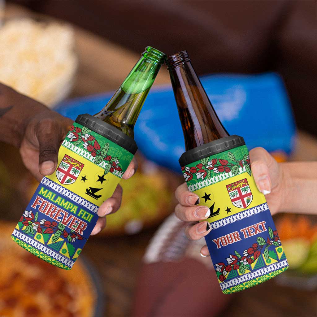 Personalised Malampa Fiji Forever 4 in 1 Can Cooler Tumbler Tagimoucia Polynesian Sand Drawing - Polynesian Pride