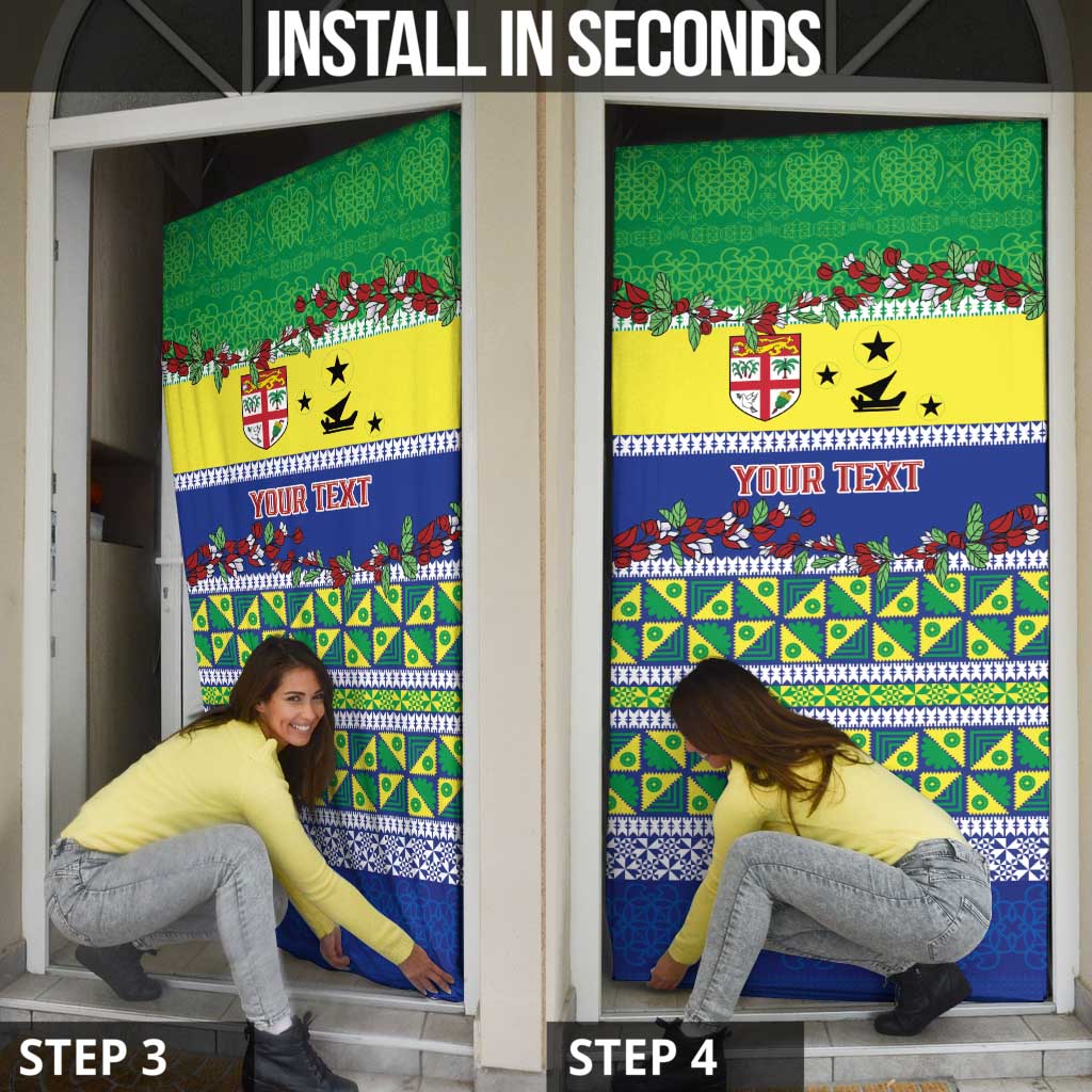 Personalised Malampa Fiji Forever Door Cover Tagimoucia Polynesian Sand Drawing - Polynesian Pride