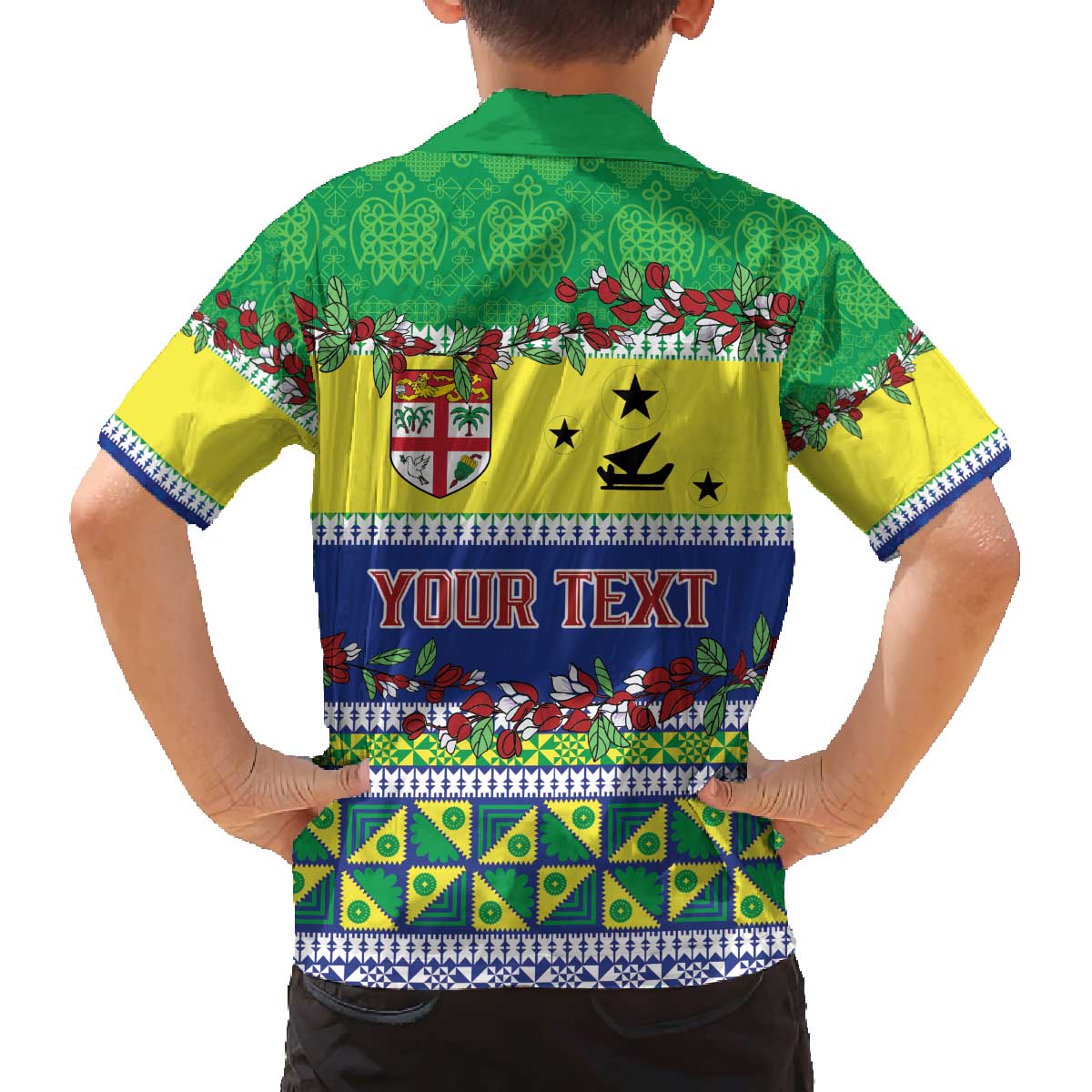 Personalised Malampa Fiji Forever Family Matching Off The Shoulder Long Sleeve Dress and Hawaiian Shirt Tagimoucia Polynesian Sand Drawing - Polynesian Pride