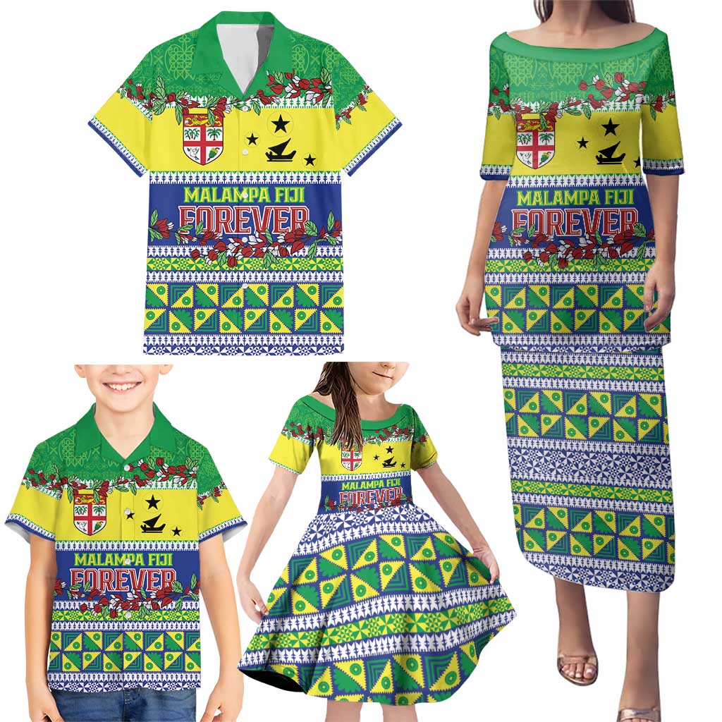 Personalised Malampa Fiji Forever Family Matching Puletasi and Hawaiian Shirt Tagimoucia Polynesian Sand Drawing - Polynesian Pride