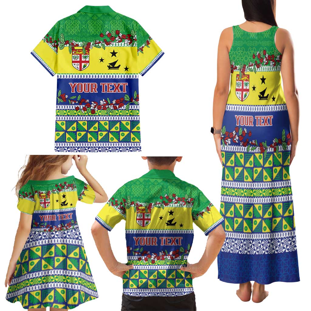 Personalised Malampa Fiji Forever Family Matching Tank Maxi Dress and Hawaiian Shirt Tagimoucia Polynesian Sand Drawing - Polynesian Pride