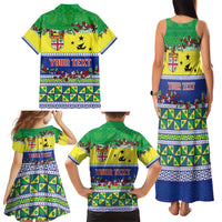 Personalised Malampa Fiji Forever Family Matching Tank Maxi Dress and Hawaiian Shirt Tagimoucia Polynesian Sand Drawing - Polynesian Pride