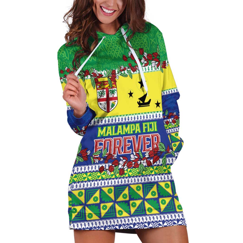 Personalised Malampa Fiji Forever Hoodie Dress Tagimoucia Polynesian Sand Drawing - Polynesian Pride