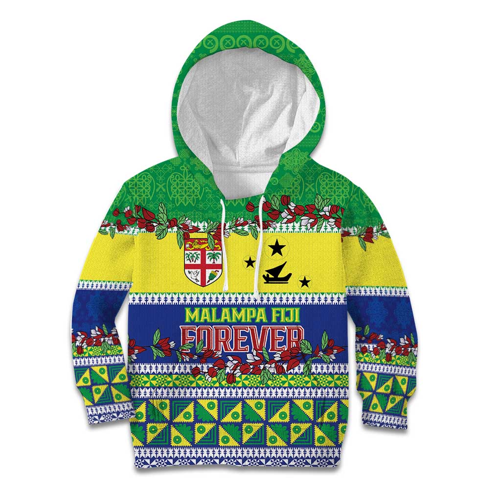 Personalised Malampa Fiji Forever Kid Hoodie Tagimoucia Polynesian Sand Drawing - Polynesian Pride