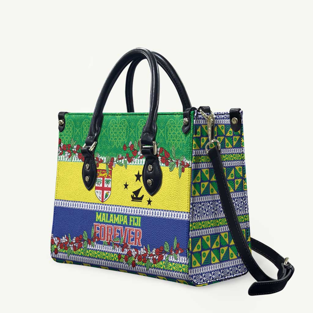 Malampa Fiji Forever Leather Bag Tagimoucia Polynesian Sand Drawing - Polynesian Pride