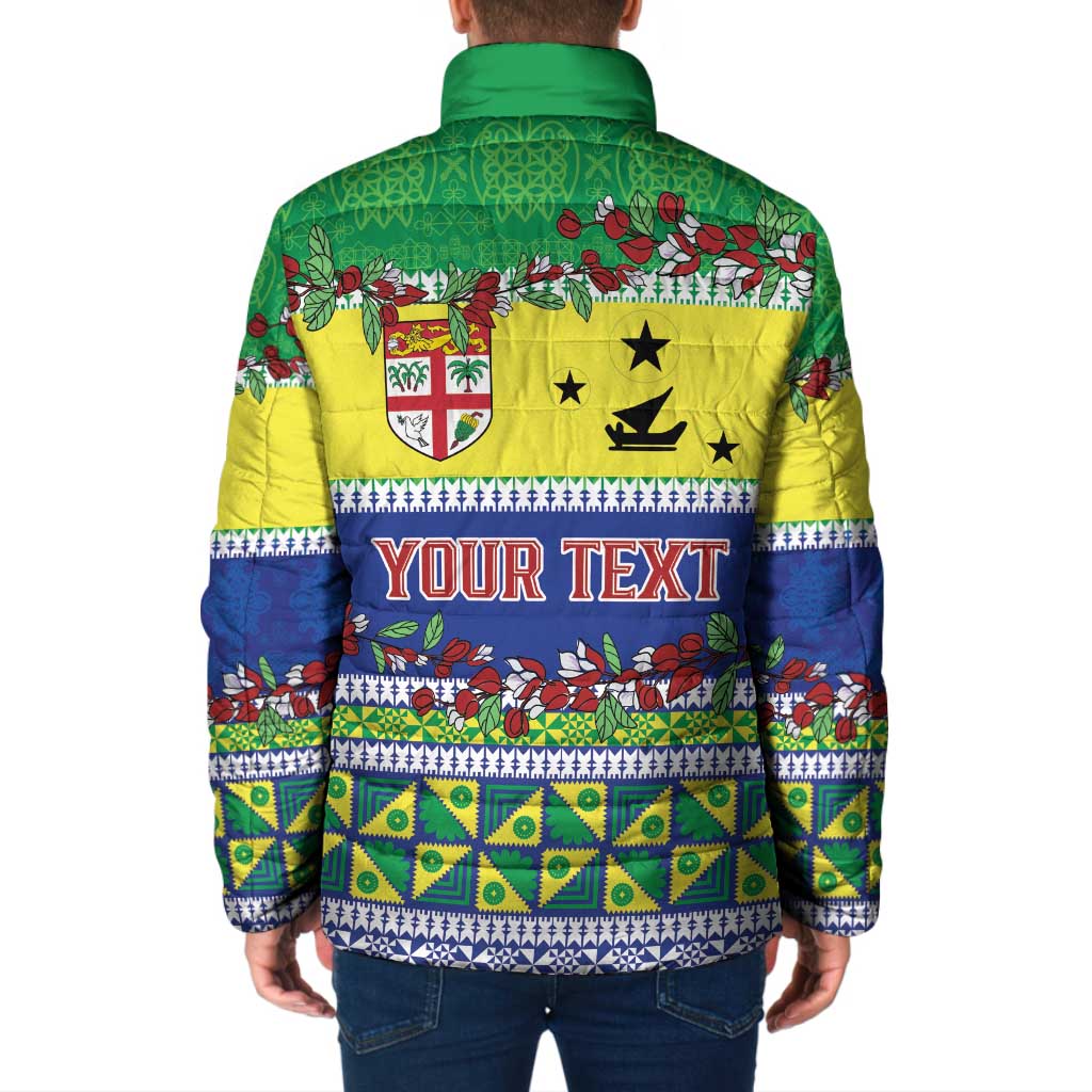 Personalised Malampa Fiji Forever Padded Jacket Tagimoucia Polynesian Sand Drawing - Polynesian Pride