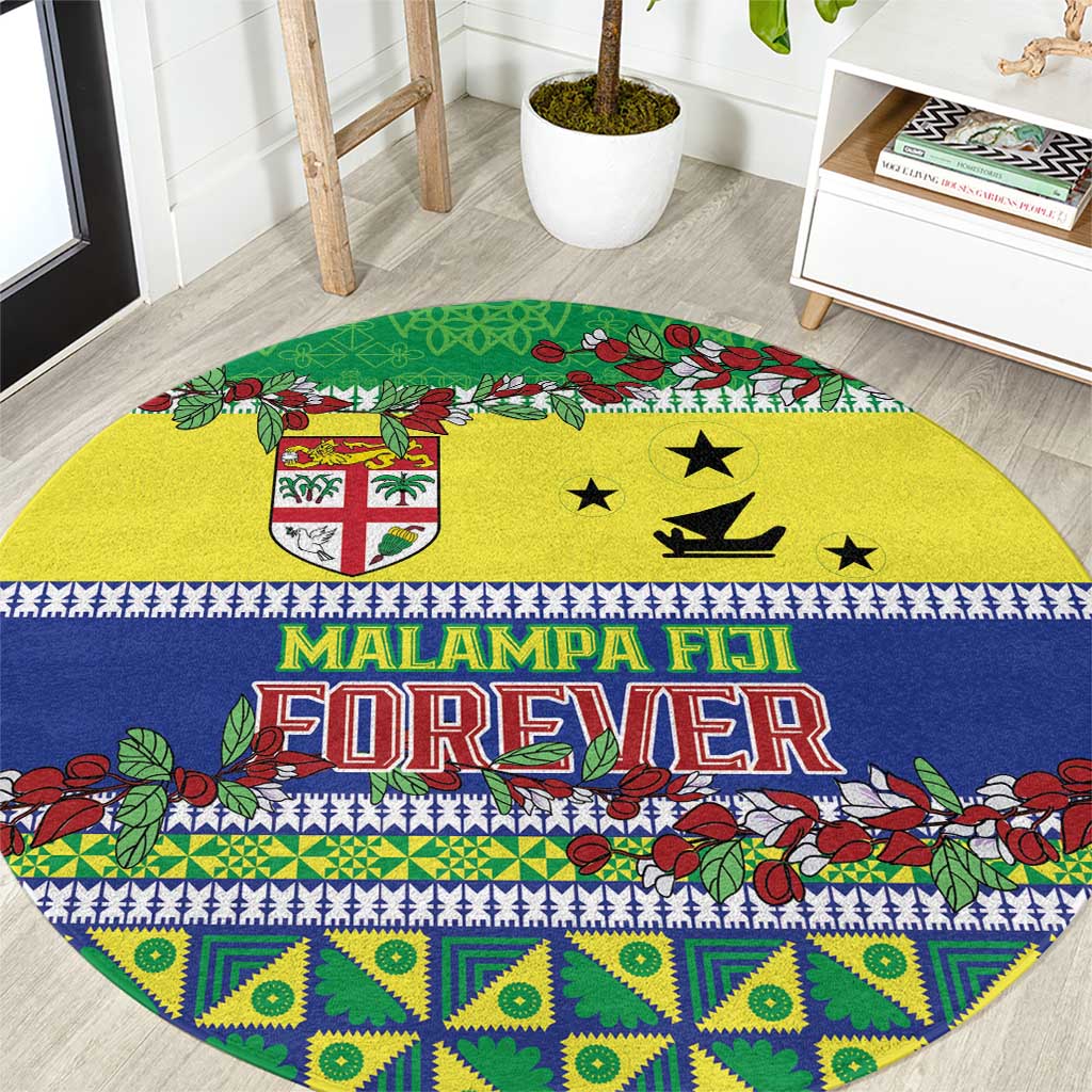 Malampa Fiji Forever Round Carpet Tagimoucia Polynesian Sand Drawing - Polynesian Pride