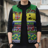 Personalised Malampa Fiji Forever Sleeveless Puffer Jacket Tagimoucia Polynesian Sand Drawing - Polynesian Pride