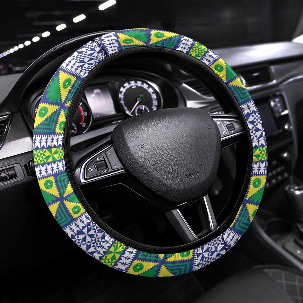 Malampa Fiji Forever Steering Wheel Cover Tagimoucia Polynesian Sand Drawing - Polynesian Pride
