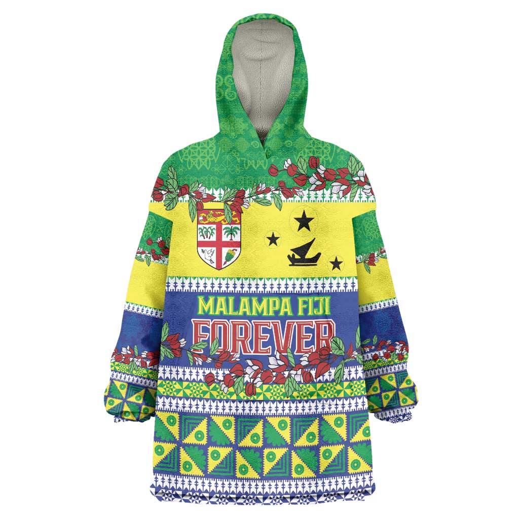 Personalised Malampa Fiji Forever Wearable Blanket Hoodie Tagimoucia Polynesian Sand Drawing - Polynesian Pride
