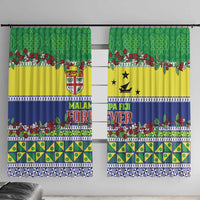 Malampa Fiji Forever Window Curtain Tagimoucia Polynesian Sand Drawing - Polynesian Pride