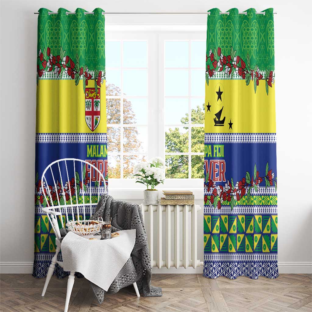 Malampa Fiji Forever Window Curtain Tagimoucia Polynesian Sand Drawing - Polynesian Pride