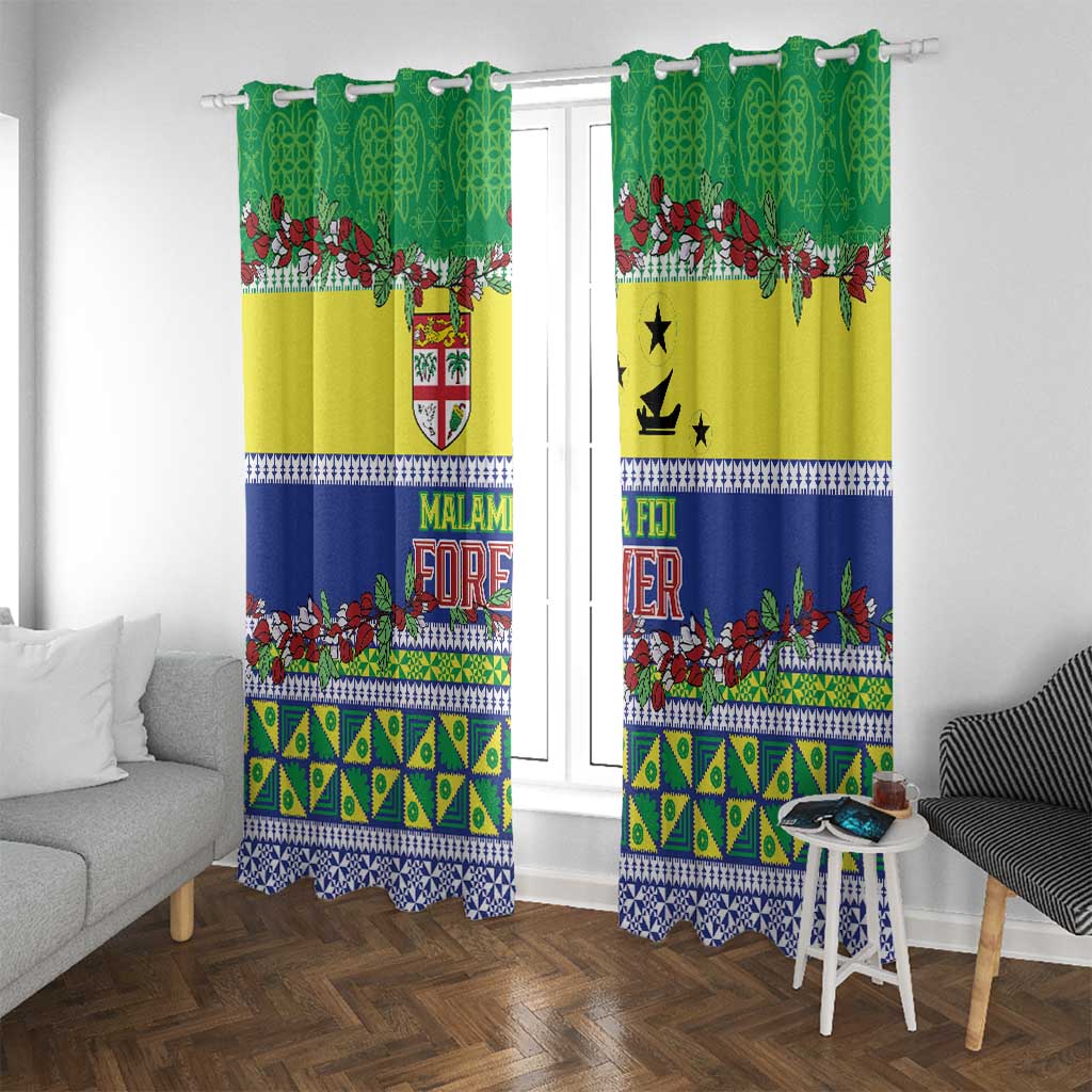 Malampa Fiji Forever Window Curtain Tagimoucia Polynesian Sand Drawing - Polynesian Pride