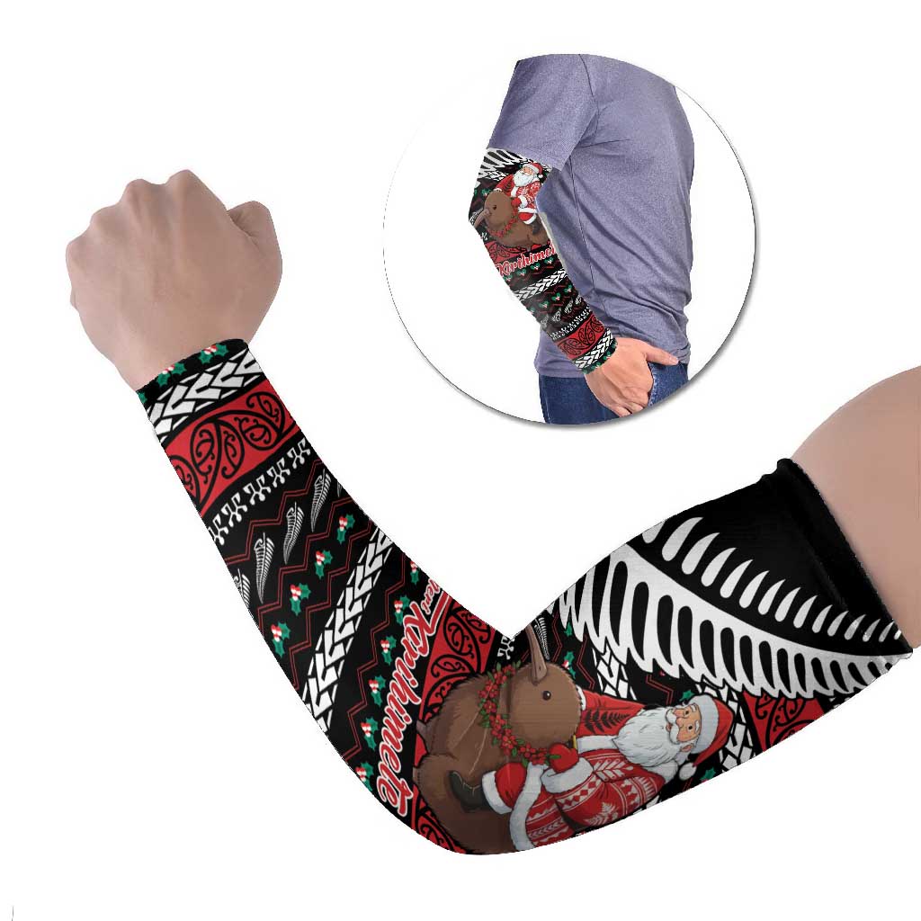 New Zealand Kiwi Santa Christmas Arm Sleeves He Wairua Kirihimete - Polynesian Pride