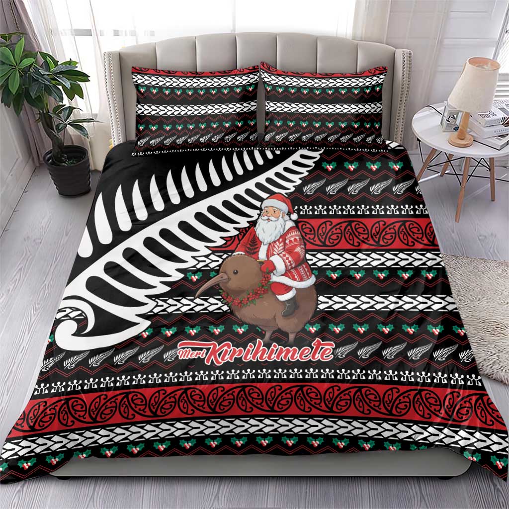 New Zealand Kiwi Santa Christmas Bedding Set He Wairua Kirihimete - Polynesian Pride