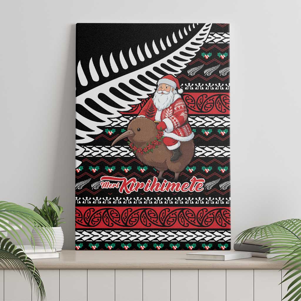 New Zealand Kiwi Santa Christmas Canvas Wall Art He Wairua Kirihimete - Polynesian Pride