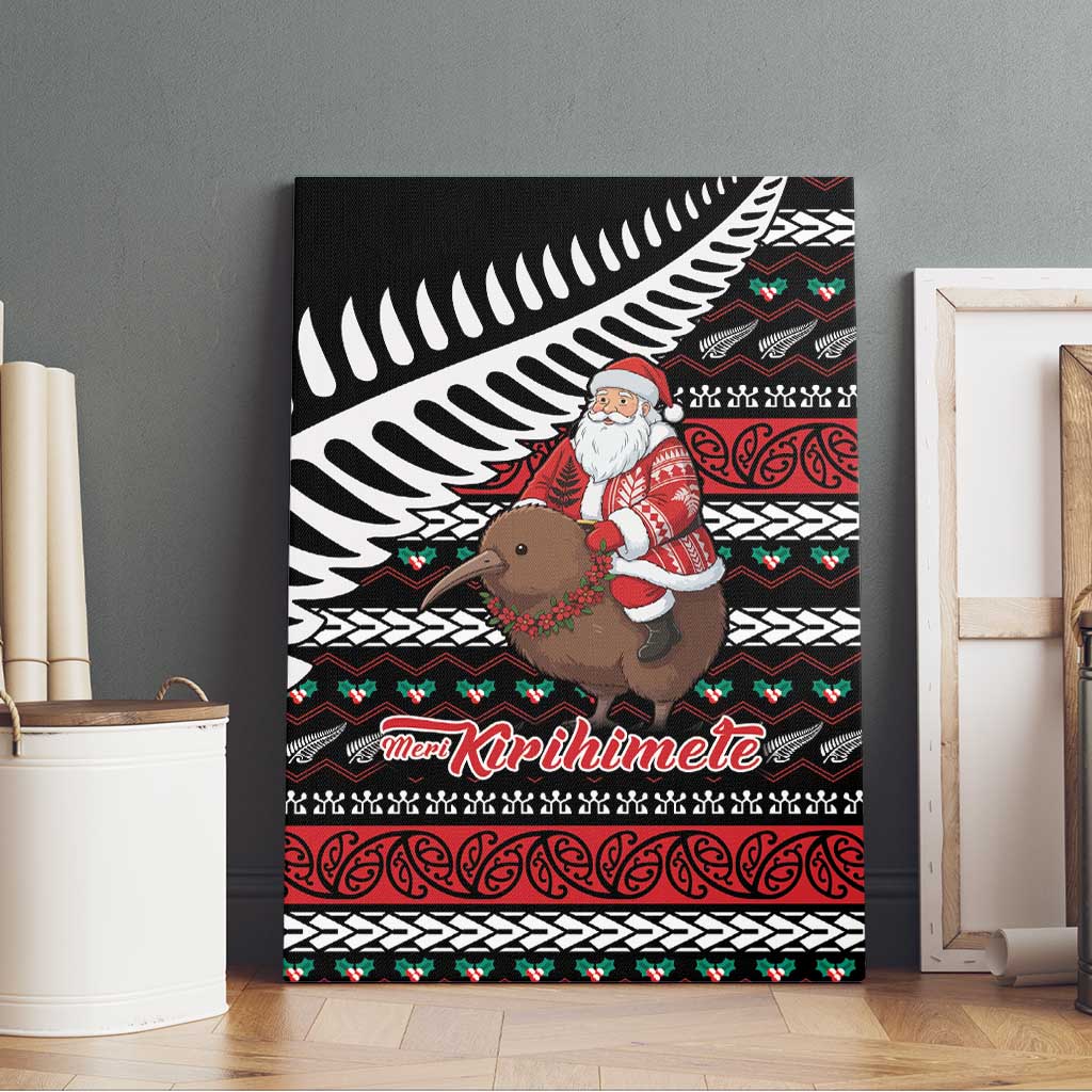 New Zealand Kiwi Santa Christmas Canvas Wall Art He Wairua Kirihimete - Polynesian Pride