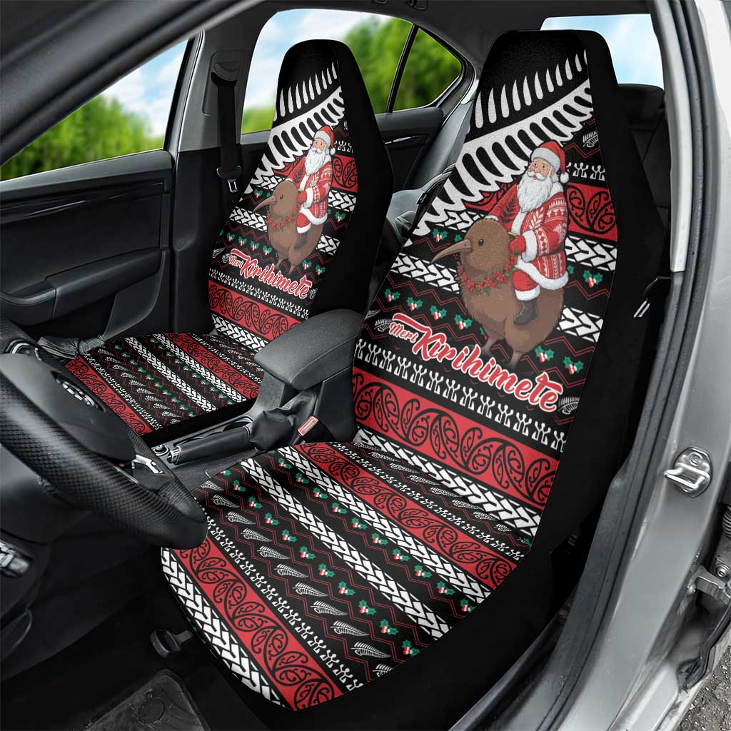 New Zealand Kiwi Santa Christmas Car Seat Cover He Wairua Kirihimete - Polynesian Pride