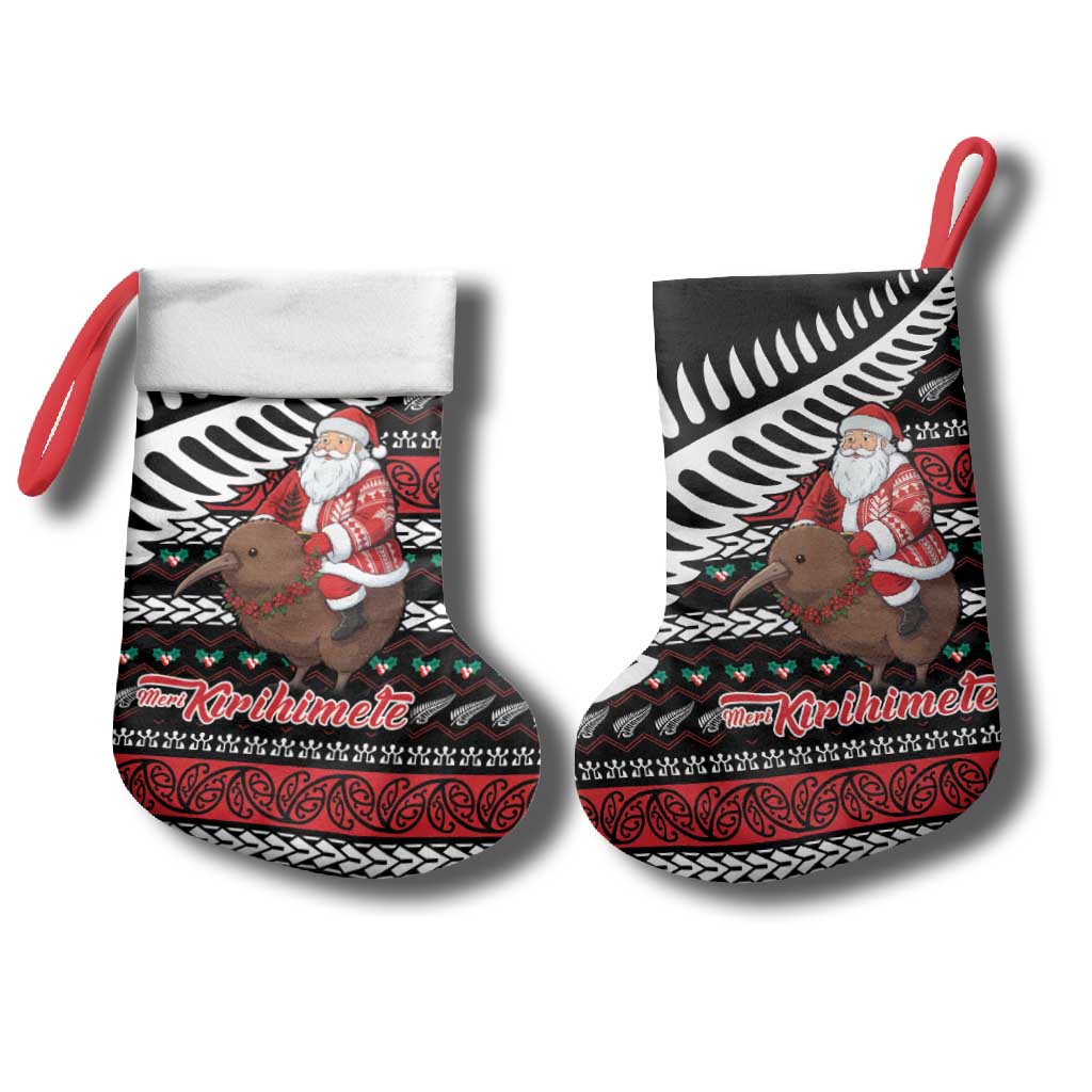 New Zealand Kiwi Santa Christmas Stocking He Wairua Kirihimete - Polynesian Pride