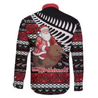 New Zealand Kiwi Santa Christmas Family Matching Off The Shoulder Long Sleeve Dress and Hawaiian Shirt He Wairua Kirihimete - Polynesian Pride