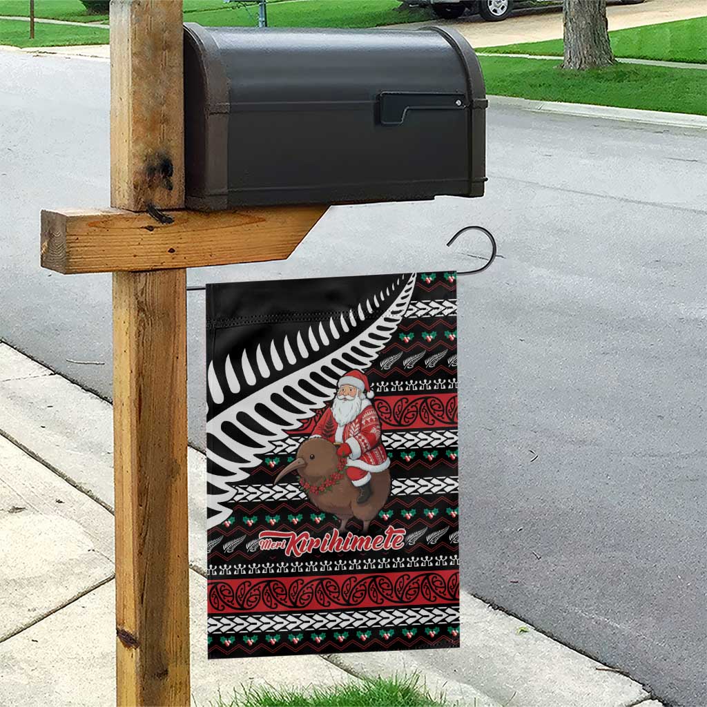 New Zealand Kiwi Santa Christmas Garden Flag He Wairua Kirihimete - Polynesian Pride