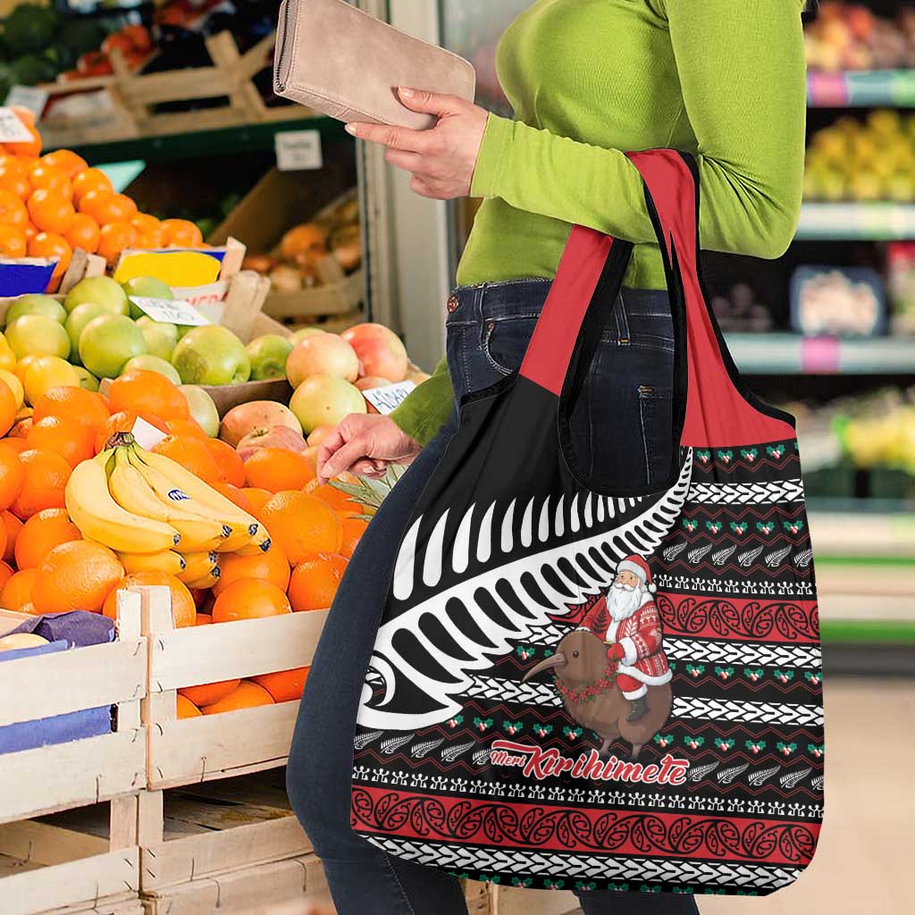 New Zealand Kiwi Santa Christmas Grocery Bag He Wairua Kirihimete - Polynesian Pride