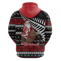 New Zealand Kiwi Santa Christmas Hoodie He Wairua Kirihimete - Polynesian Pride
