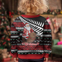 New Zealand Kiwi Santa Christmas Kid Ugly Christmas Sweater He Wairua Kirihimete - Polynesian Pride