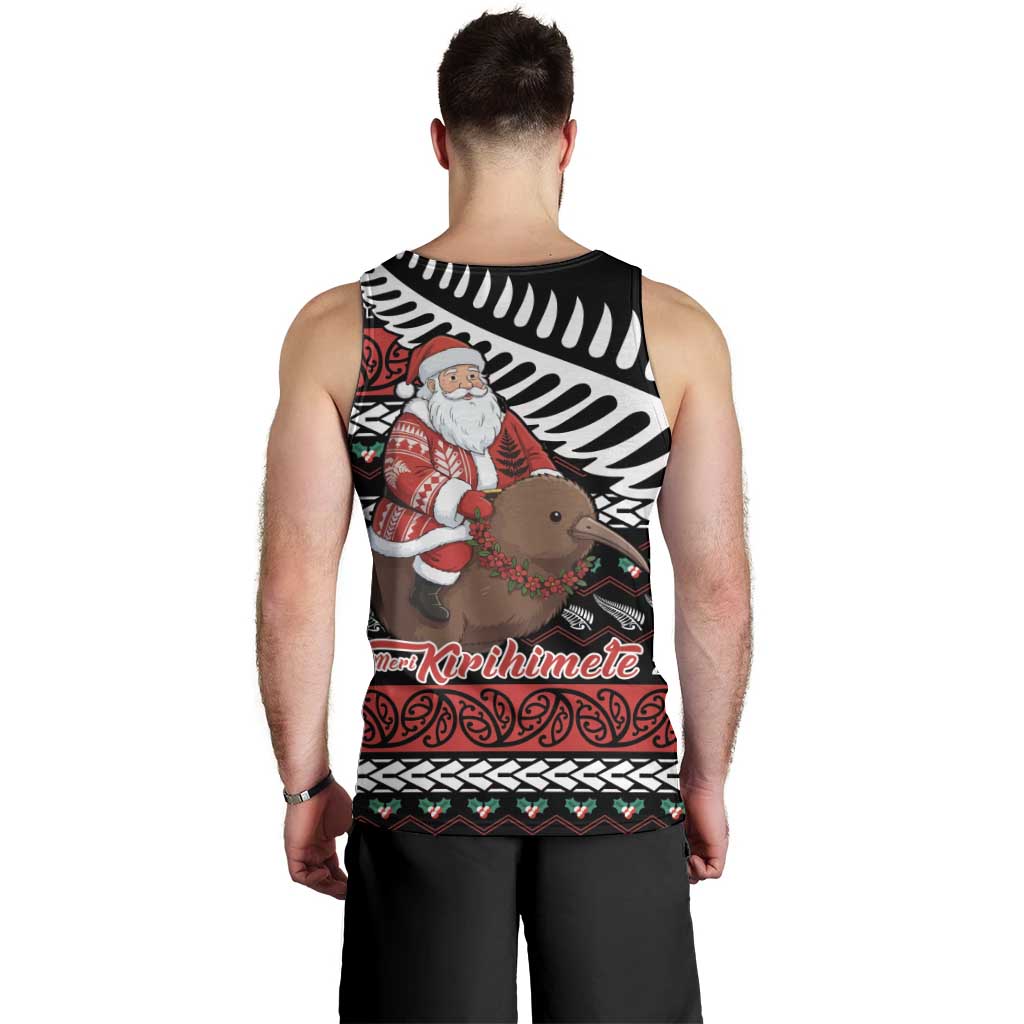 New Zealand Kiwi Santa Christmas Men Tank Top He Wairua Kirihimete - Polynesian Pride