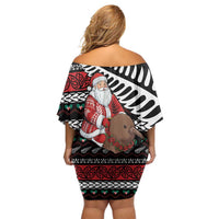 New Zealand Kiwi Santa Christmas Off Shoulder Short Dress He Wairua Kirihimete - Polynesian Pride
