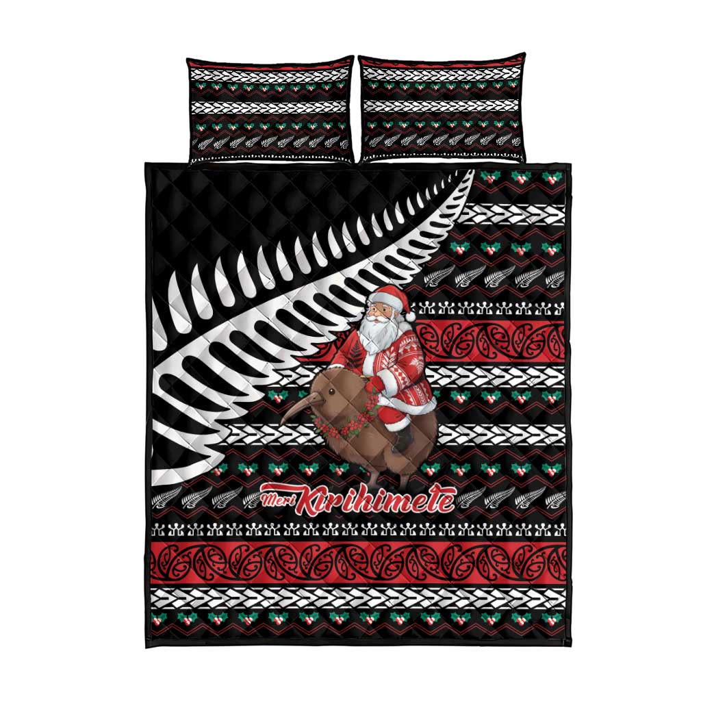 New Zealand Kiwi Santa Christmas Quilt Bed Set He Wairua Kirihimete - Polynesian Pride