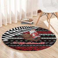 New Zealand Kiwi Santa Christmas Round Carpet He Wairua Kirihimete - Polynesian Pride