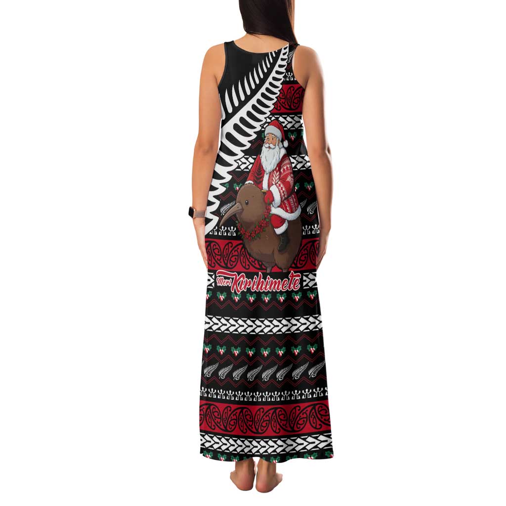 New Zealand Kiwi Santa Christmas Tank Maxi Dress He Wairua Kirihimete - Polynesian Pride