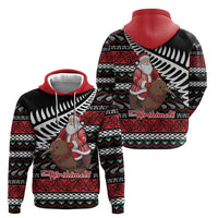 New Zealand Kiwi Santa Christmas Zip Hoodie He Wairua Kirihimete - Polynesian Pride